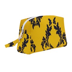 Yellow Regal Filagree Pattern Wristlet Pouch Bag (medium) by Azkajaya