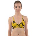 Yellow Regal Filagree Pattern Wrap Around Bikini Top View1