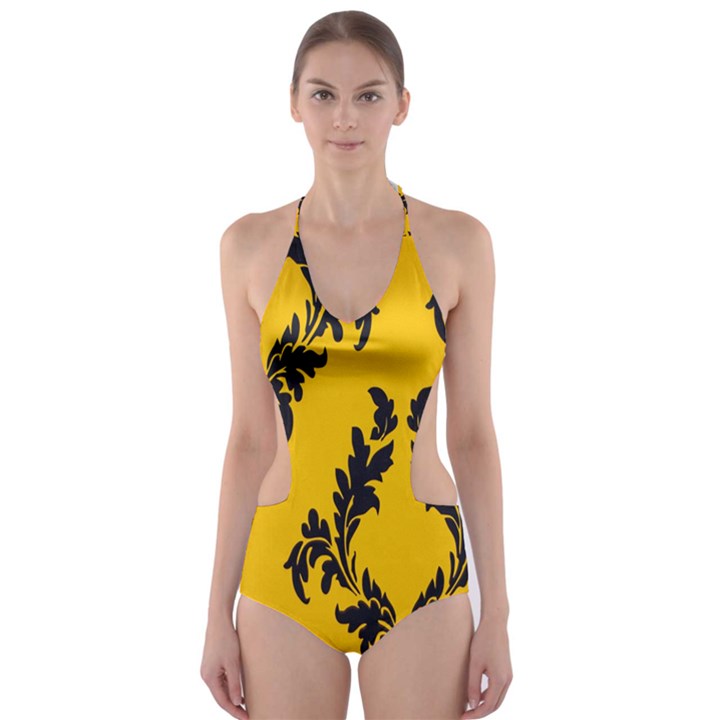 Zebra Zebra Pattern Zebra Fur Zebra Print Strip Cut-Out One Piece Swimsuit