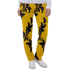 Yellow Regal Filagree Pattern Women s Casual Pants by Azkajaya