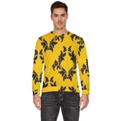 Yellow Regal Filagree Pattern Men s Fleece Sweatshirt