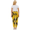 Yellow Regal Filagree Pattern Women s Cropped Drawstring Pants View4