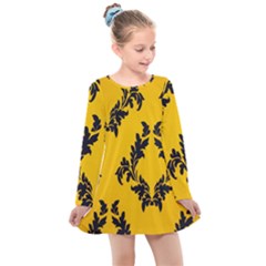 Zebra Zebra Pattern Zebra Fur Zebra Print Strip Kids  Long Sleeve Dress by Azkajaya