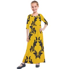 Zebra Zebra Pattern Zebra Fur Zebra Print Strip Kids  Quarter Sleeve Maxi Dress by Azkajaya