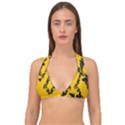 Zebra Zebra Pattern Zebra Fur Zebra Print Strip Double Strap Halter Bikini Top View1