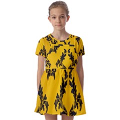 Zebra Zebra Pattern Zebra Fur Zebra Print Strip Kids  Short Sleeve Pinafore Style Dress by Azkajaya