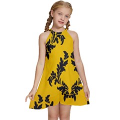 Zebra Zebra Pattern Zebra Fur Zebra Print Strip Kids  Halter Collar Waist Tie Chiffon Dress by Azkajaya