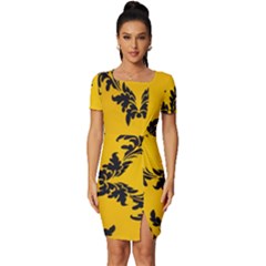 Zebra Zebra Pattern Zebra Fur Zebra Print Strip Fitted Knot Split End Bodycon Dress by Azkajaya