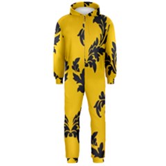 Yellow Regal Filagree Pattern Hooded Jumpsuit (men)