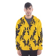 Yellow Regal Filagree Pattern Men s Hooded Windbreaker