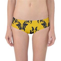 Yellow Regal Filagree Pattern Classic Bikini Bottoms by Azkajaya