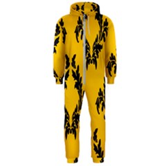 Yellow Regal Filagree Pattern Hooded Jumpsuit (men)