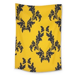 Yellow Regal Filagree Pattern Large Tapestry