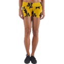 Yellow Regal Filagree Pattern Yoga Shorts View1