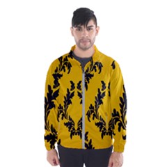 Yellow Regal Filagree Pattern Men s Windbreaker