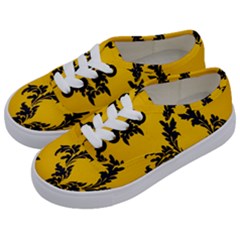 Yellow Regal Filagree Pattern Kids  Classic Low Top Sneakers by Azkajaya