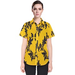 Yellow Regal Filagree Pattern Women s Short Sleeve Shirt