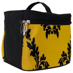 Yellow Regal Filagree Pattern Make Up Travel Bag (big) by Azkajaya