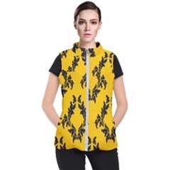 Yellow Regal Filagree Pattern Women s Puffer Vest