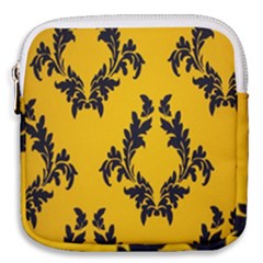 Yellow Regal Filagree Pattern Mini Square Pouch by Azkajaya