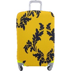 Yellow Regal Filagree Pattern Luggage Cover (large) by Azkajaya