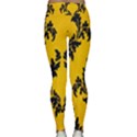 Yellow Regal Filagree Pattern Lightweight Velour Classic Yoga Leggings View2