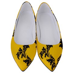 Yellow Regal Filagree Pattern Women s Low Heels by Azkajaya