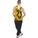 Yellow Regal Filagree Pattern Men s Sleeveless Hoodie View2