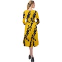 Yellow Regal Filagree Pattern Ruffle End Midi Chiffon Dress View2