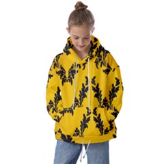 Yellow Regal Filagree Pattern Kids  Oversized Hoodie