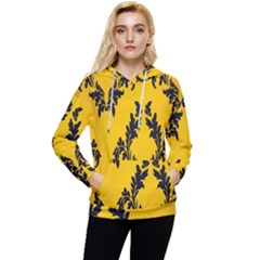 Yellow Regal Filagree Pattern Women s Lightweight Drawstring Hoodie