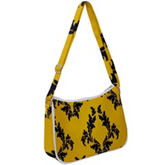 Yellow Regal Filagree Pattern Zip Up Shoulder Bag by Azkajaya