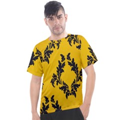 Yellow Regal Filagree Pattern Men s Sport Top