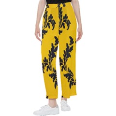 Yellow Regal Filagree Pattern Women s Pants  by Azkajaya