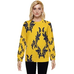 Yellow Regal Filagree Pattern Hidden Pocket Sweatshirt