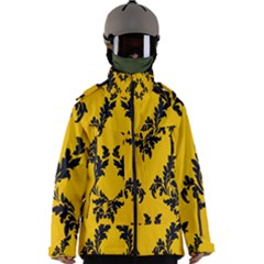 Yellow Regal Filagree Pattern Men s Zip Ski And Snowboard Waterproof Breathable Jacket