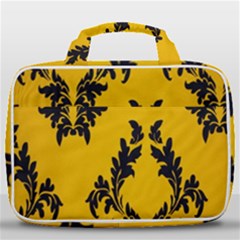 Yellow Regal Filagree Pattern Travel Toiletry Bag With Hanging Hook