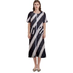 Zebra Zebra Pattern Zebra Fur Zebra Print Strip Women s Cotton Short Sleeve Nightgown by Azkajaya