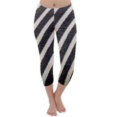 Zebra Zebra Pattern Zebra Fur Zebra Print Strip Capri Winter Leggings 