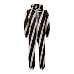 Zebra Zebra Pattern Zebra Fur Zebra Print Strip Hooded Jumpsuit (kids)