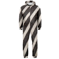 Zebra Zebra Pattern Zebra Fur Zebra Print Strip Hooded Jumpsuit (men)