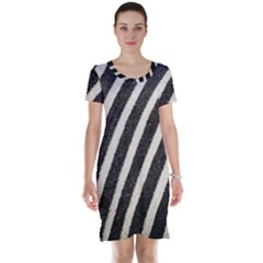 Zebra Zebra Pattern Zebra Fur Zebra Print Strip Short Sleeve Nightdress by Azkajaya