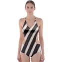 Zebra Zebra Pattern Zebra Fur Zebra Print Strip Cut-Out One Piece Swimsuit View1