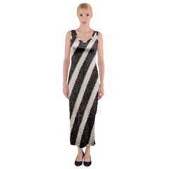 Zebra Zebra Pattern Zebra Fur Zebra Print Strip Fitted Maxi Dress by Azkajaya