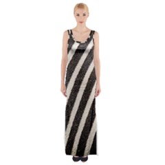 Zebra Zebra Pattern Zebra Fur Zebra Print Strip Thigh Split Maxi Dress by Azkajaya