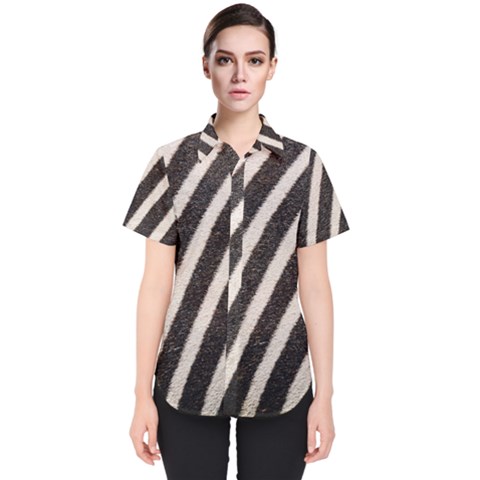 Zebra Zebra Pattern Zebra Fur Zebra Print Strip Women s Short Sleeve Shirt by Azkajaya