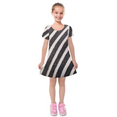 Zebra Zebra Pattern Zebra Fur Zebra Print Strip Kids  Short Sleeve Velvet Dress