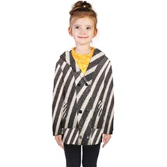 Zebra Zebra Pattern Zebra Fur Zebra Print Strip Kids  Double Breasted Button Coat by Azkajaya