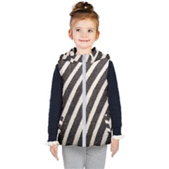 Zebra Zebra Pattern Zebra Fur Zebra Print Strip Kids  Hooded Puffer Vest by Azkajaya