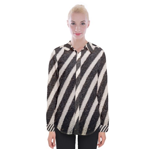 Zebra Zebra Pattern Zebra Fur Zebra Print Strip Womens Long Sleeve Shirt by Azkajaya